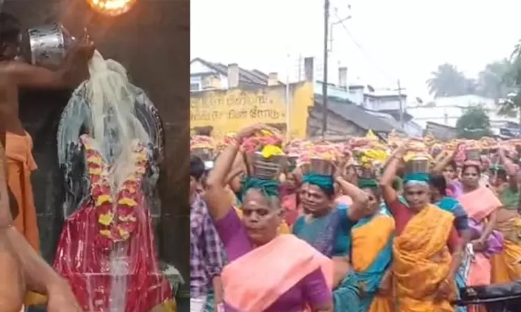 கரூர் மாவட்டம் தோட்டக்குறிச்சியில் உள்ள மலையம்மன் கோவிலில் அம்மனுக்கு பாலாபிஷேகம்!!