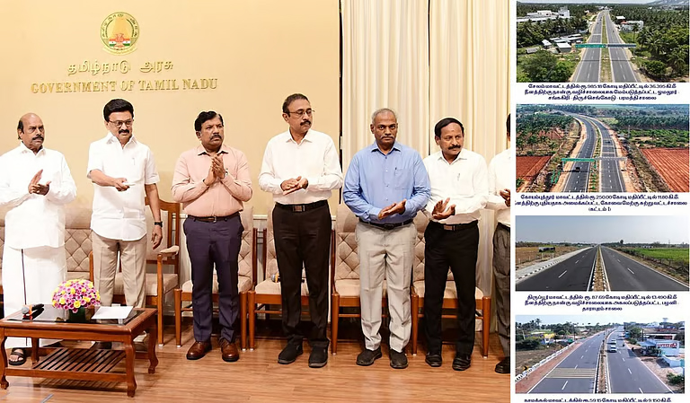 நெடுஞ்​சாலைத் துறை சார்​பில் ரூ.1,844 கோடி​யில் அமைக்​கப்​பட்​டுள்ள 11 சாலைகளை திறந்த முதல்வர் ஸ்டா​லின் !!