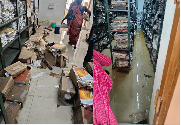 அறநிலையத் துறை அலுவலகத்தில் மழைநீர் புகுந்து அரிய ஆவணங்கள், கோப்புகள் சேதம் – முன்னாள் அமைச்சர் சேகர்பாபு கடும் குற்றச்சாட்டு